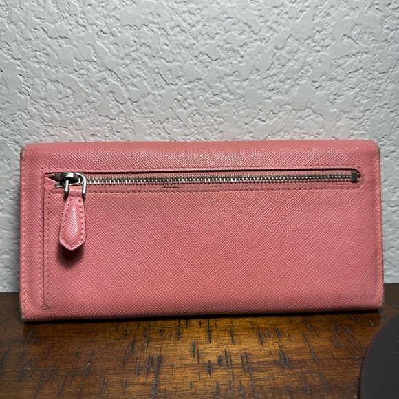 Prada Saffiano Pink Long Leather Wallet - Picture 14 of 16